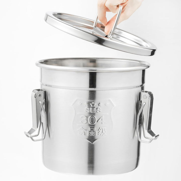 Apriltop 304 Edelstahl Luftdicht Vorratsbehälter mit luftdichtem Deckel, 6L Grosse Metall Lebensmitt
