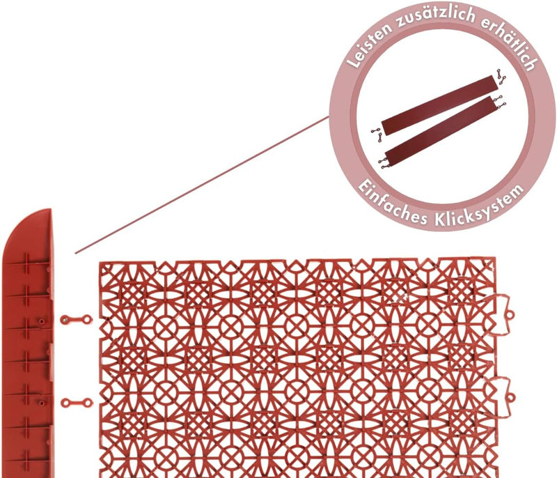 andiamo Terra Sol Terassenfliesen Klicksystem - Kunststoffplatten Aussenbereich für Balkon - Terasse