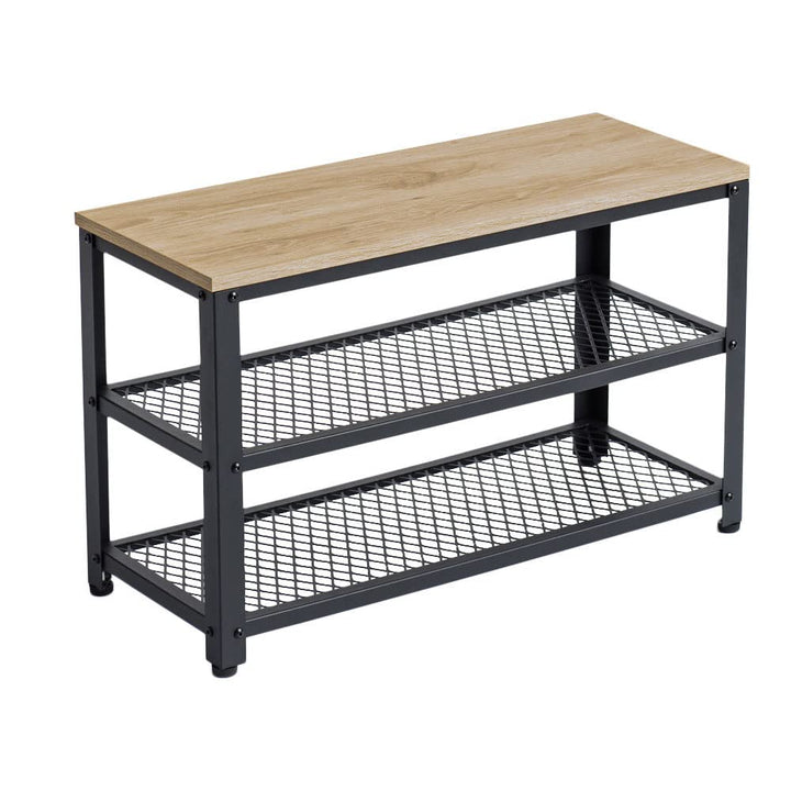 ACAZA Schuhbank, Schuhregal mit 3 Ebenen, Metallgestell, für Eingang, Wohnzimmer, Flur – 73 x 30 x 4