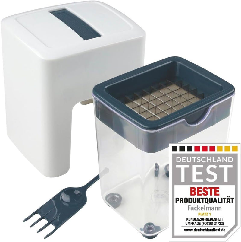 FACKELMANN 27902 Stifte-Schneider, 18/8 Edelstahl, Weiss/Blau-Grau Stifte-Schneider Weiss/Blau-grau,