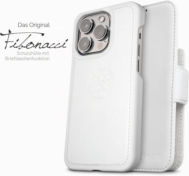 Dreem Lederhülle für iPhone 15 Pro - Revolutionärer Ständer &amp; Kartenfach, Abnehmbare Magnetische Hül
