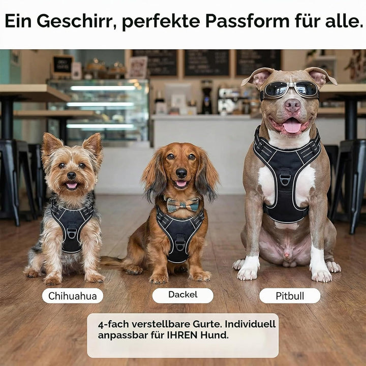 Hundegeschirr mit Griff， mittelgrosse &amp; Grosse Hunde - Hunde Geschirr，Atmungsaktiv Reflexstreifen Br