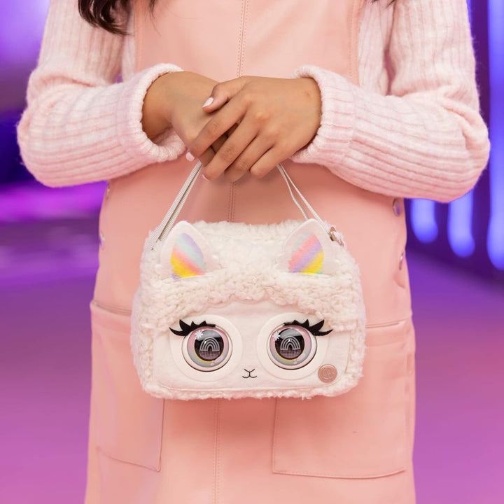 Purse Pets Flauschi Lama Tasche - Wird mit mehr als 30 interaktiven Geräuschen, Augenblinzeln und Mu