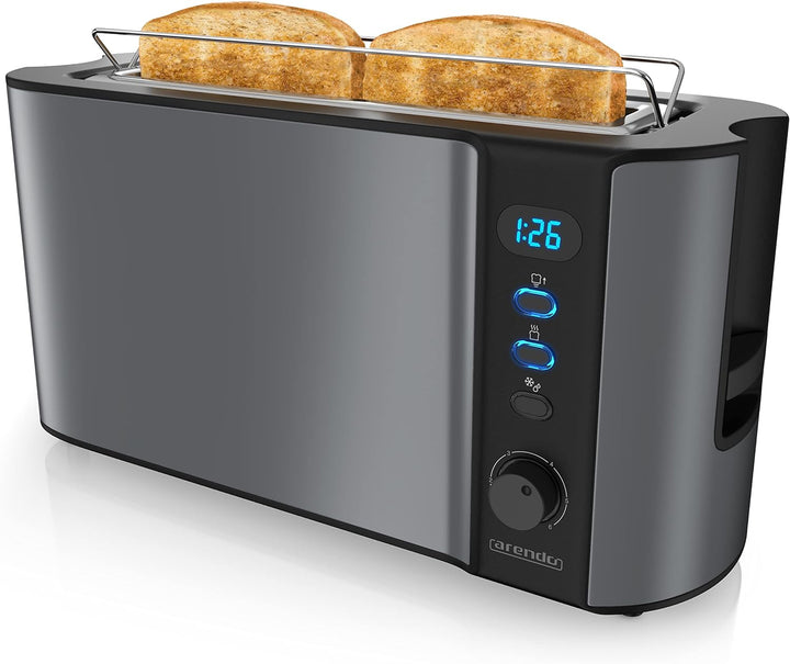 Arendo - Automatik Toaster Langschlitz - Defrost Funktion - Wärmeisolierendes Doppelwandgehäuse - in