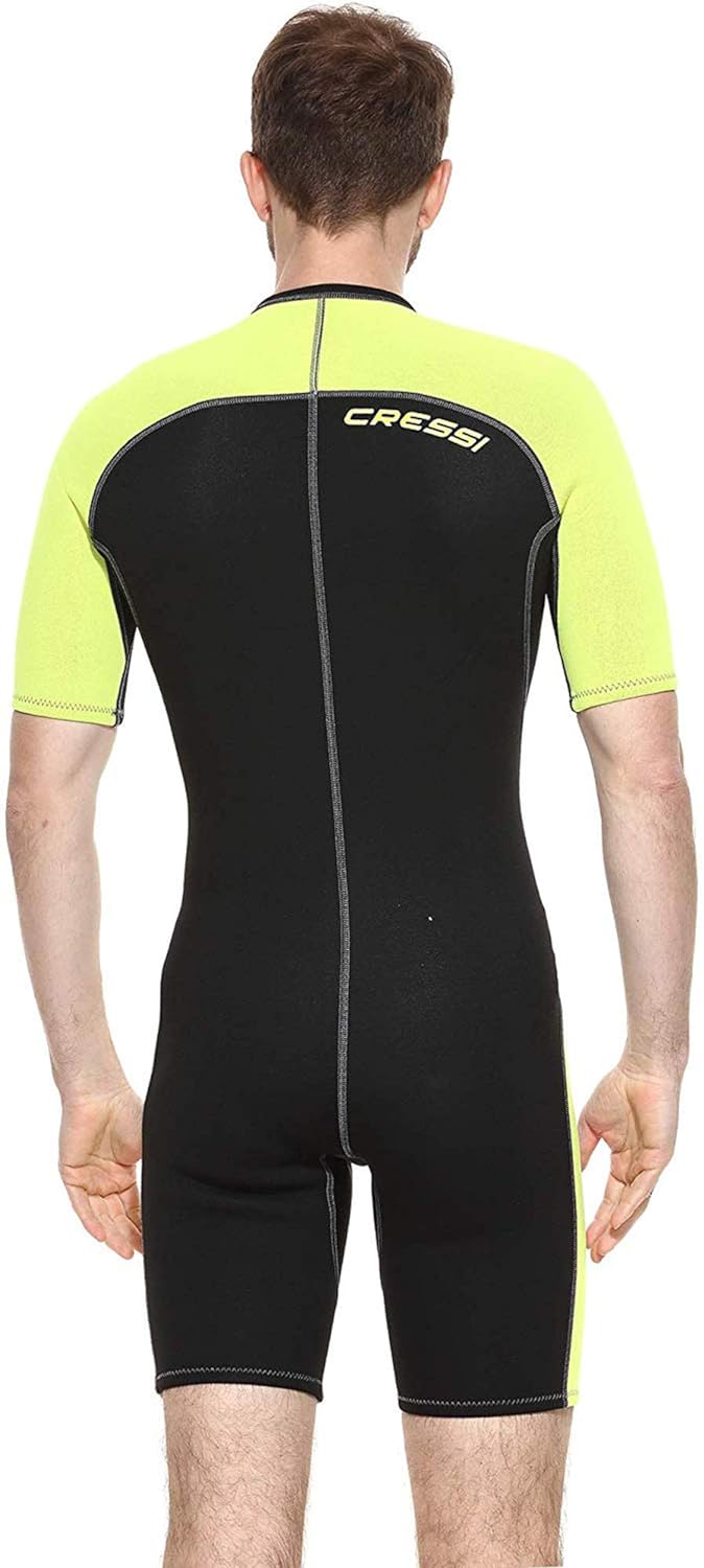 Cressi Lido Man - Shorty Neopren High Stretch 2 mm Neoprenanzug für Herren Schwarz - Gelb XXL, Schwa