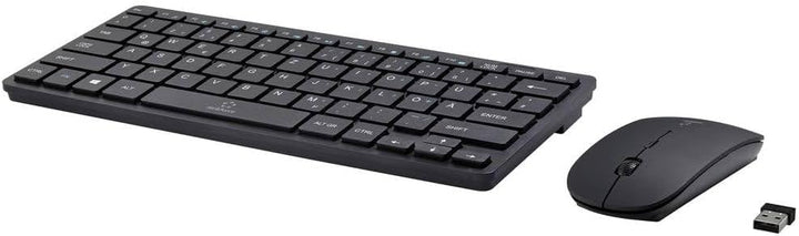 Renkforce RF-KMC-410 Kabellos Tastatur, Maus-Set Deutsch, QWERTZ Schwarz