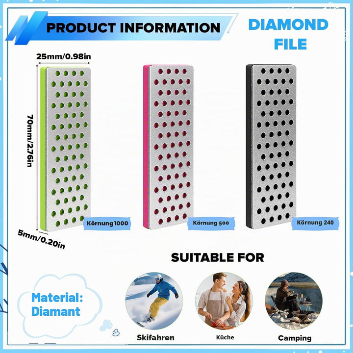 Diamant-Schleifstein-Set 3 Teile (240