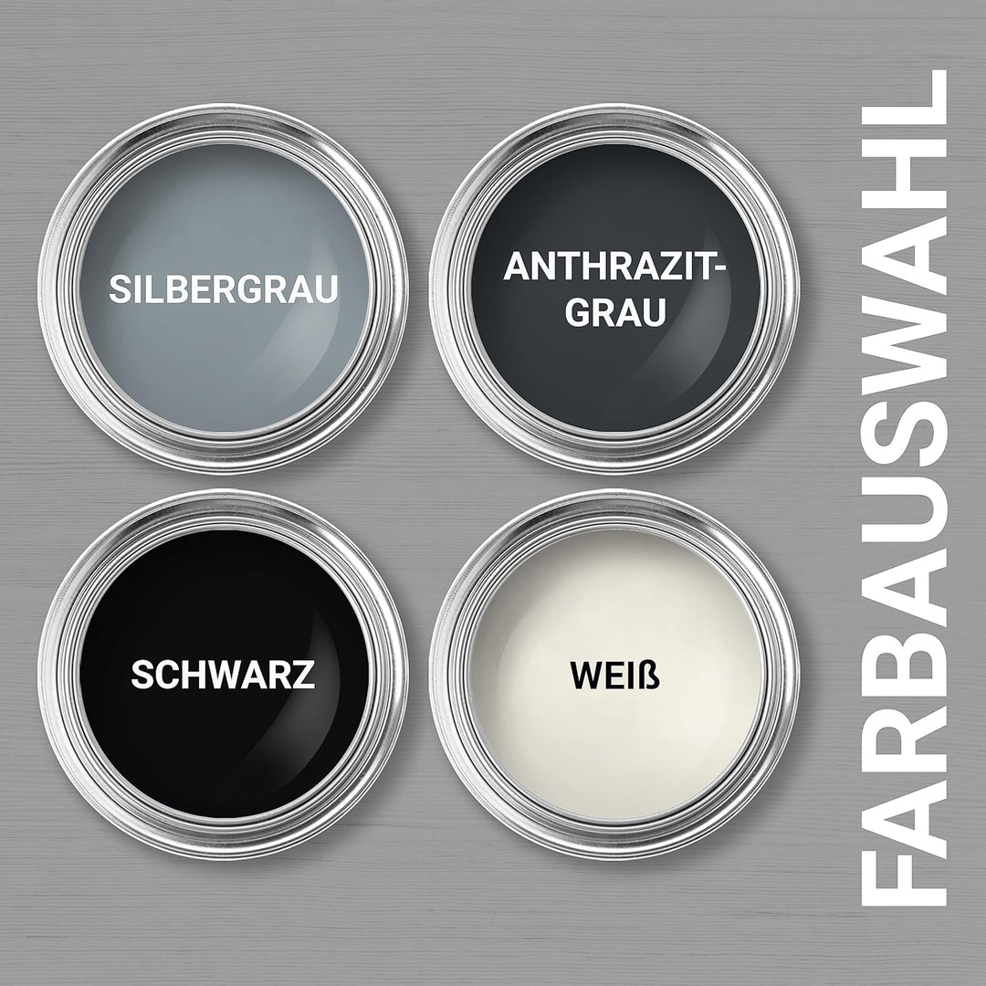 WO-WE Metallschutzlack 4in1 Metalllack Metallfarbe Metallschutzfarbe MATT W909 Schwarz - 2.5L, Schwa