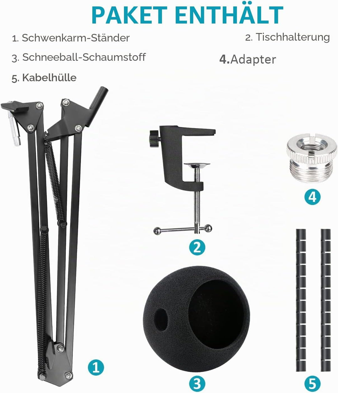 Sunmon Snowball iCE Mikrofonständer mit Pop-Filter, kompatibel mit Blue Snowball Ice USB-Mikrofon mi