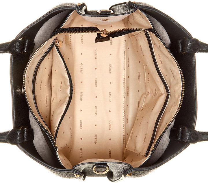 GUESS Damen Meridian Girlfriend Satchel Ranzen, Griffe Oben, Schwarz Einheitsgrösse, Einheitsgrösse