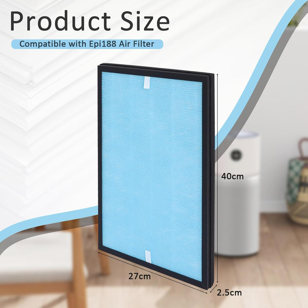 4-in-1 Ersatzfilter Kompatibel mit 𝗔𝗶𝗶𝗯𝗼𝘁 Epi188 Luftfilter, Epi188 Ersatz-Filter, Ersatz HEPA Filte