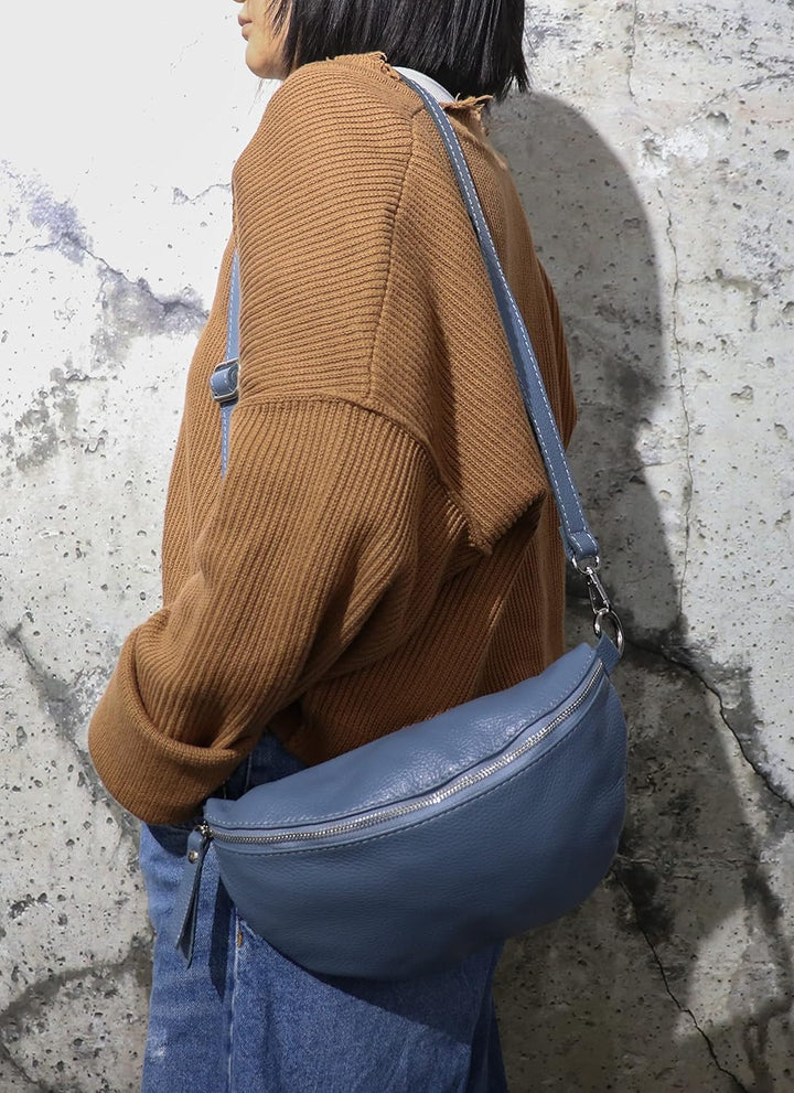SH Leder ® echt Leder Hüfttasche Damen Herren Unisex Gürteltasche für Festival Reise Bauchtasche gro