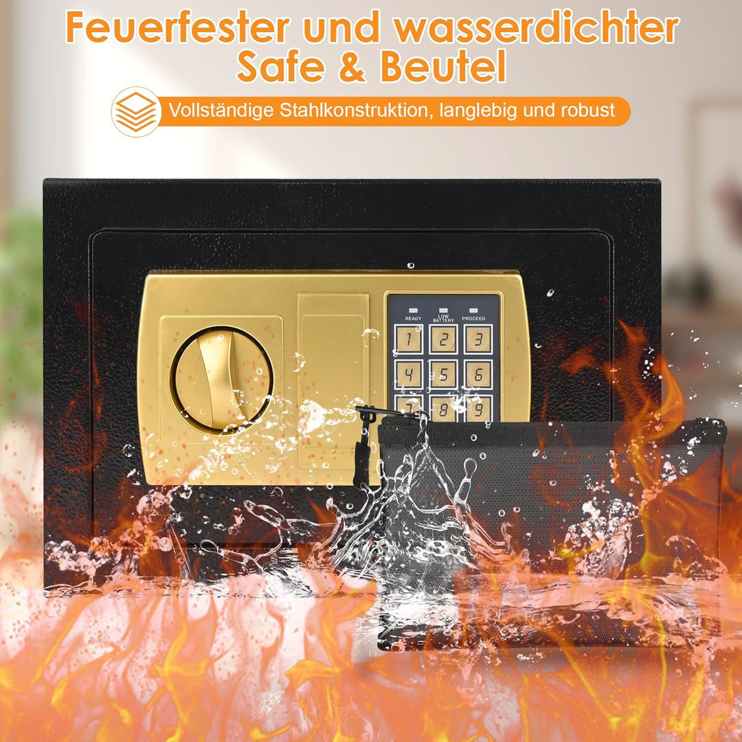 Elektronischer Tresor 31x20x20cm,Möbeltresor mit Kombinationsschloss und Schlüssel,Digitaler Heimtre