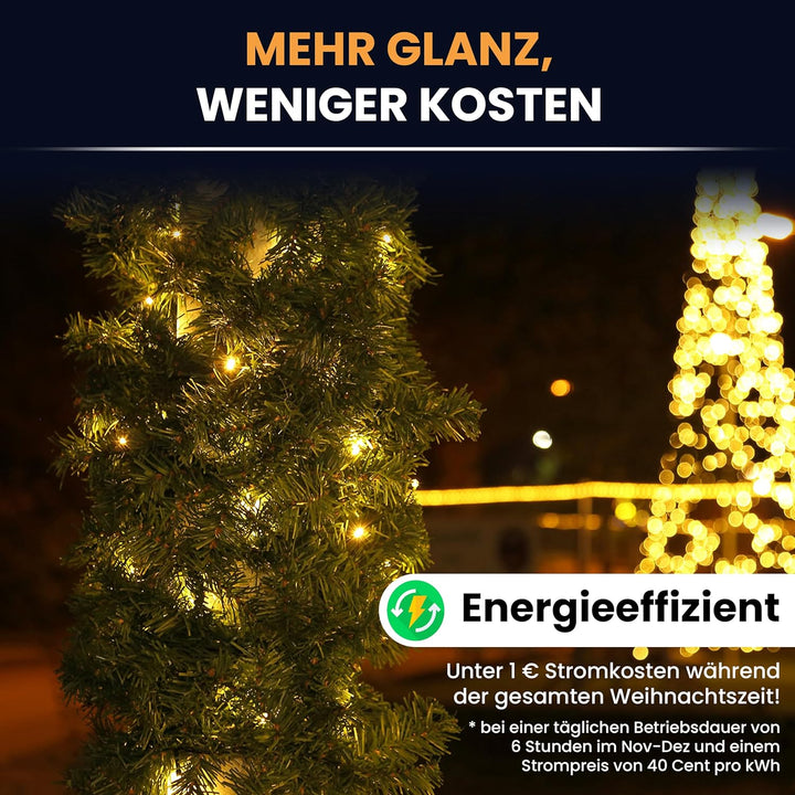 Gartenpirat Künstliche Tannengirlande Türgirlande beleuchtet 8,1 m 120 LED warmweiss Weihnachtsdeko