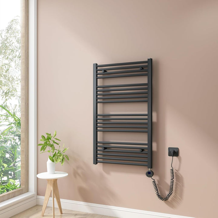 Heilmetz Badheizkörper Elektrisch 100x60cm Handtuchwärmer mit Digitalem Thermostat mit Timer-Funktio