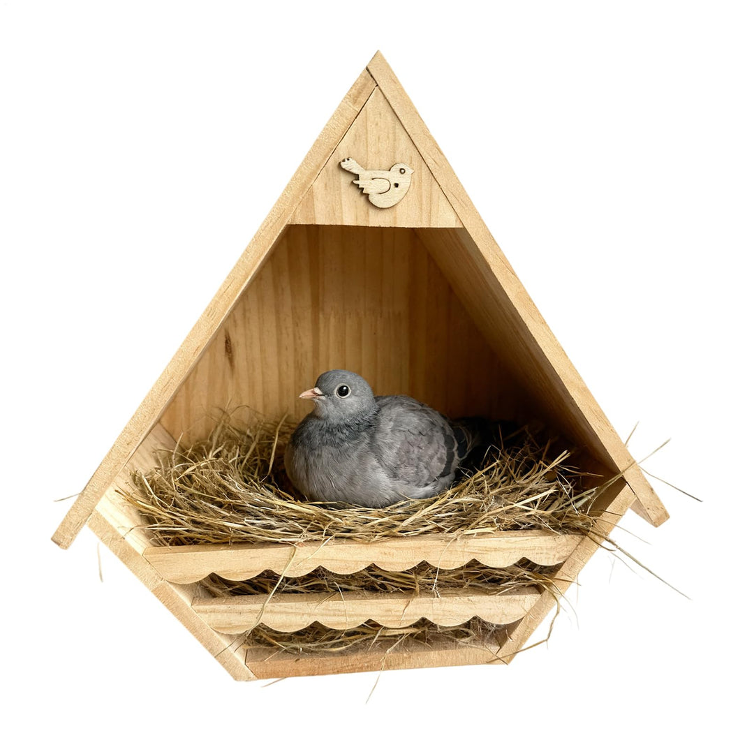 Vogelhaus aus Holz, Vogelhaus für Aussenvögel, Nistkasten für Spatz, Schwalbe, Zaunkönig, Küken, Tau