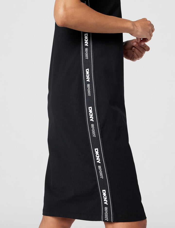 DKNY Damen Dropout Logo Sneaker Dress Lssiges Kleid M Schwarz, M Schwarz