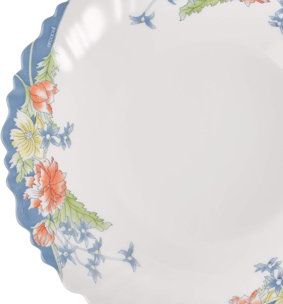 Dajar Tafelservice Florine 26 tlg. Arcopal, Glas, Weiss Rot Blau Gelb, 37 x 29 x 32 cm, Einheiten