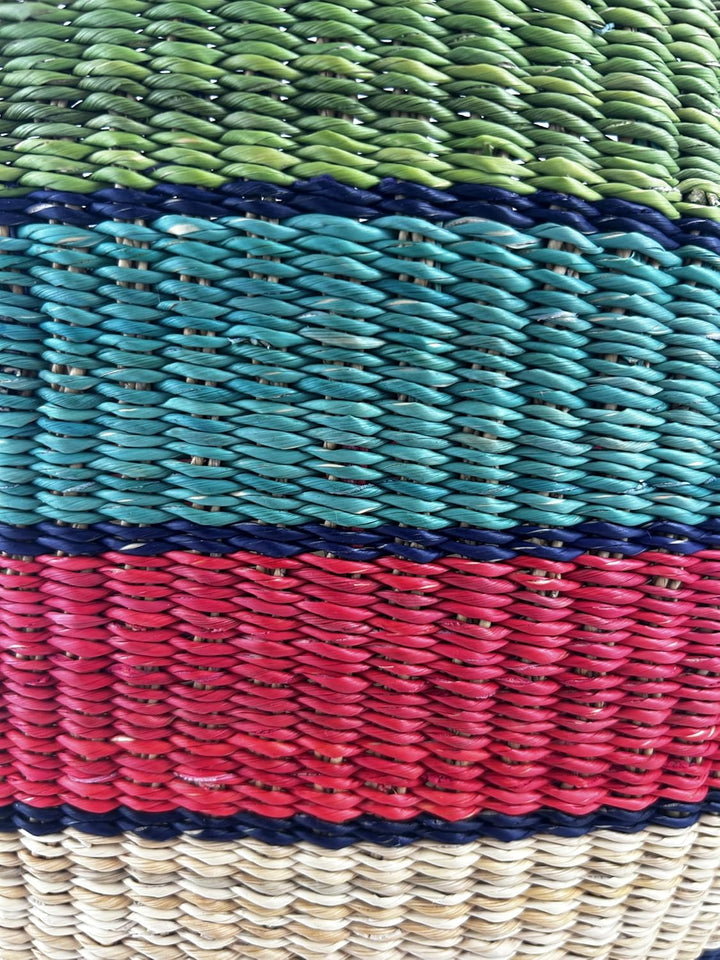 Bolga Korb Afrika - XXL - Das Original aus Ghana - Bunt - Fair Trade - Rund - Viele Farben - Afrikan