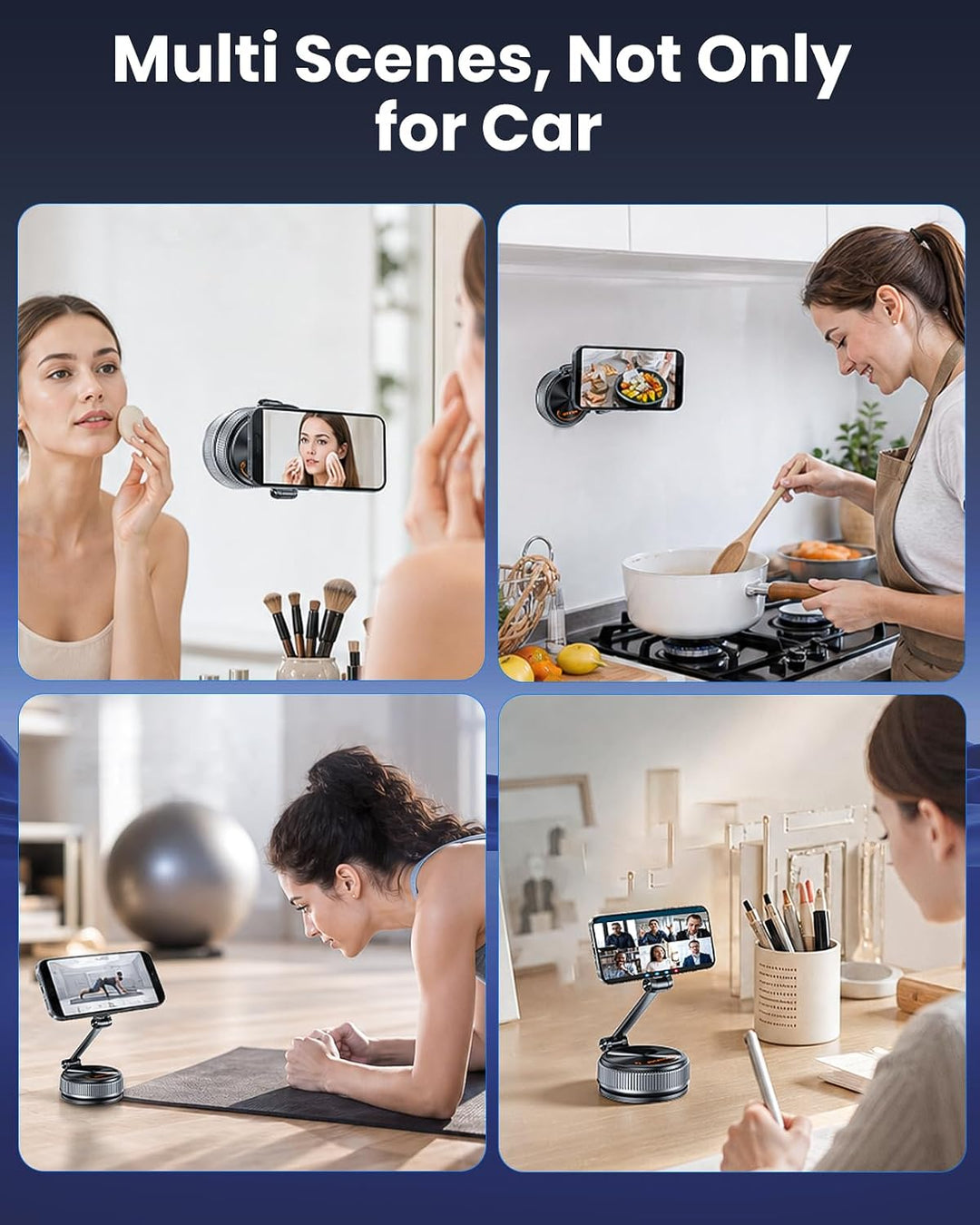 handyhalterung auto magnet, 360° drehbar &amp; klappbar, Schwarz Hellschwarz, Hellschwarz
