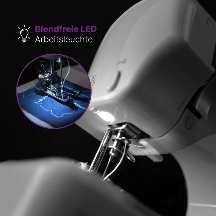 Bomann® Nähmaschine für Anfänger mit 12 Stichmustern | Sewing Machine mit Vor- u. Rückwärtsnähfunkti