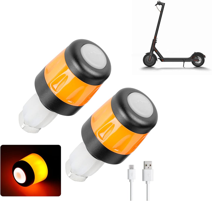 Fututech LED-Lenkerleuchte, wasserdicht, für Elektroroller, Lenkerstopfen für Xiaomi, Blinker, wiede