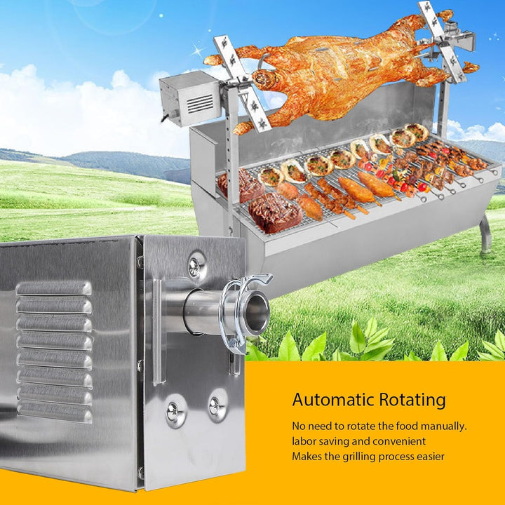 HEEPDD Hochleistungs-Grill-Rotisserie-Motor, 45-W-Edelstahl-Elektro-Bräter-Grillmotor mit 200–250 Kg