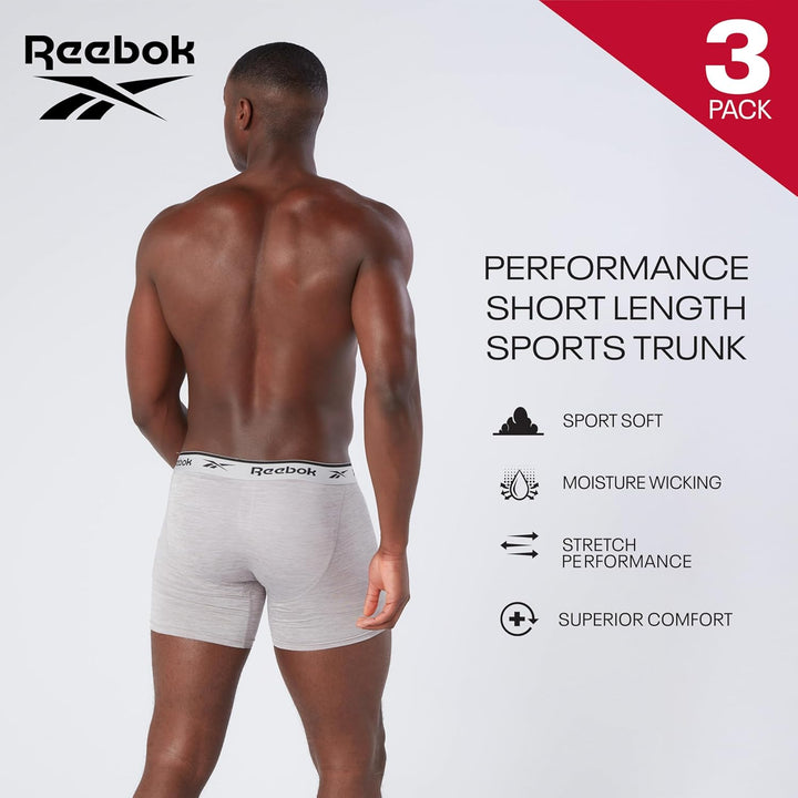 Reebok Herren Boxer Shorts L Black/White/Grey, L Black/White/Grey