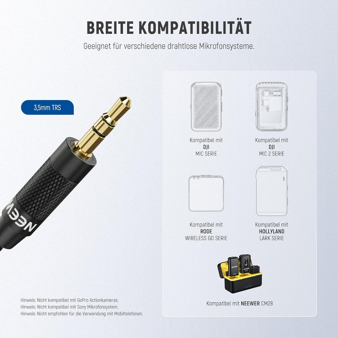 NEEWER 3,5mm TRS Omnidirektionales Kondensator Mikrofon, drahtloses Mikrofon für Interviews, kompati