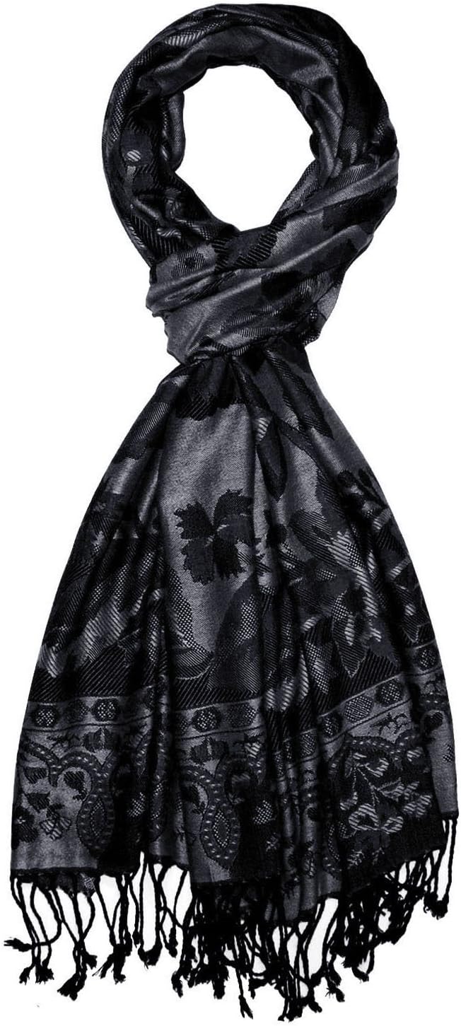 Lorenzo Cana Marken Pashmina Damenschal Naturfaser Floral Blumen Stola Schaltuch Tuch Stola 70 cm x