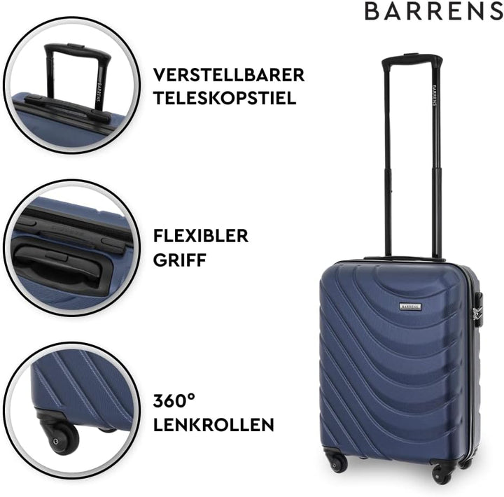 BARRENS Kabinenkoffer | Kabinengepäck | 55x39x20cm | 34 L | ABS | Chiffrierschloss Reisekoffer | Han