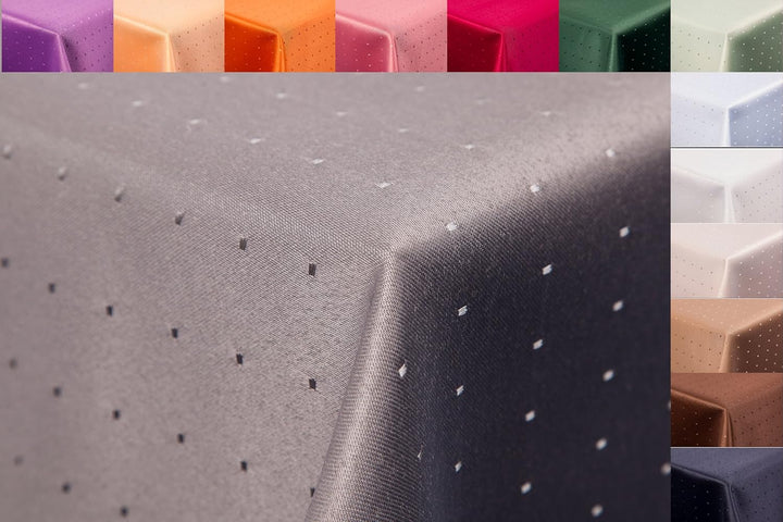 Punkte Damast Tischdecke 160x260 eckig von First-Tex *grau* 160x260 Dunkelgrau, 160x260 Dunkelgrau