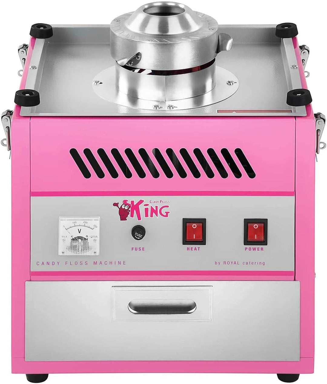 Royal Catering RCZK-1200-W Zuckerwattemaschine Cotton Candy Machine (Ø 52 cm, 1.200 W, 1 Einheit / 6
