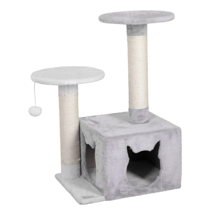Kerbl Pet Kratzbaum Saphir Light, Für kleine bis mittelgrosse Katzen, Mit Sisalsäulen/Häuschen/Spiel
