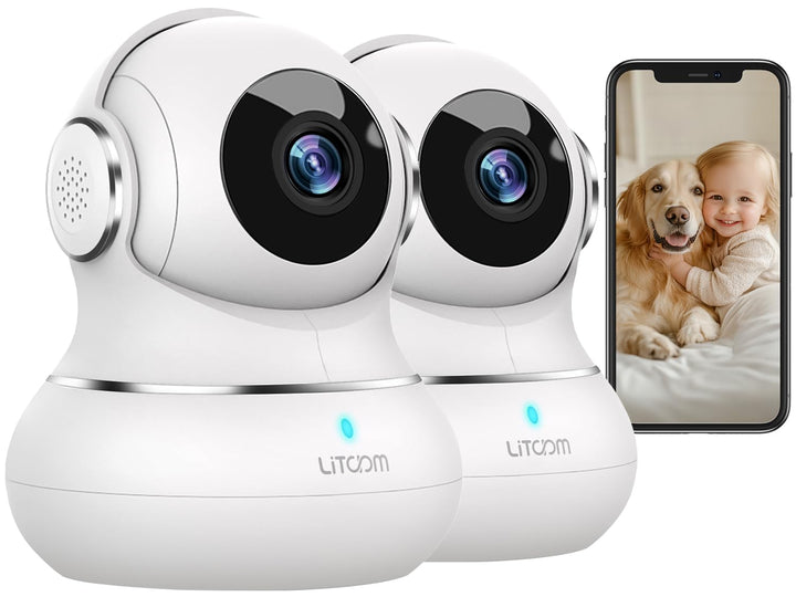 Little elf Überwachungskamera, 2K Babyphone mit Kamera, WLAN IP Kamera mit Bewegungserkennung, Nacht