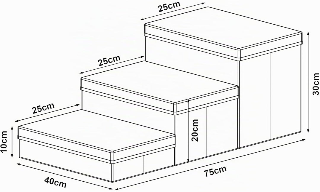 [en.casa] Hundetreppe Vojens mit Stauraum 75x40x30 cm Braun/Grau | Hunderampe, Katzentreppe, Haustie