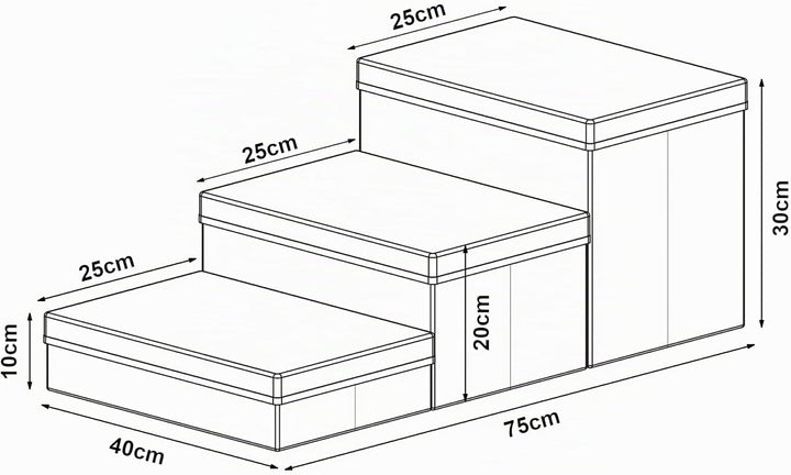 [en.casa] Hundetreppe Vojens mit Stauraum 75x40x30 cm Braun/Grau | Hunderampe, Katzentreppe, Haustie