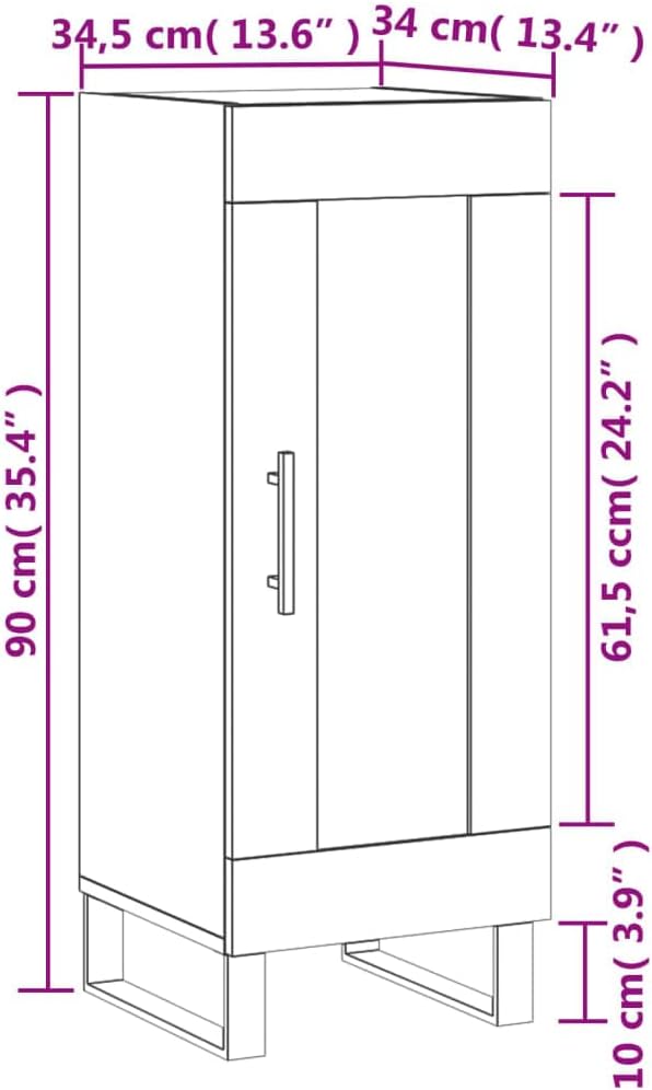 vidaXL Sideboard, Kommode mit viel Stauraum, Beistellschrank Anrichte für Wohnzimmer, Schrank Mehrzw