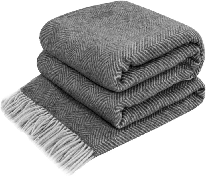 LYHome Merino Decke - Kuscheldecke Tagesdecke Sofa Wolldecke, Blanket Überwurfdecke Sofadecke Wohnde