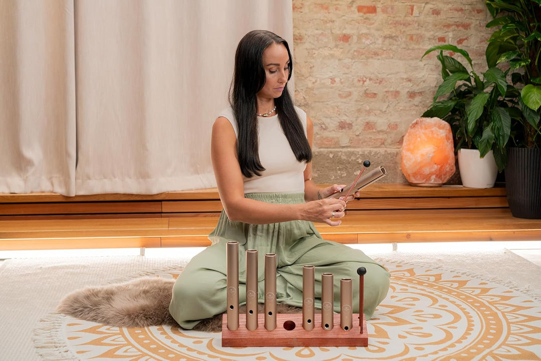 Sonic Energy Wah-Wah Tube Chakra Set – 7-teilig, 432 Hz – Soundeffekt für Musik und Meditation – Ink