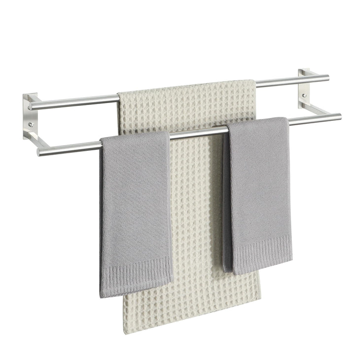 Gebürstet Handtuchhalter Wand, 80 cm doppelter Handtuchständer, Handtuchhalter aus Edelstahl SUS304,