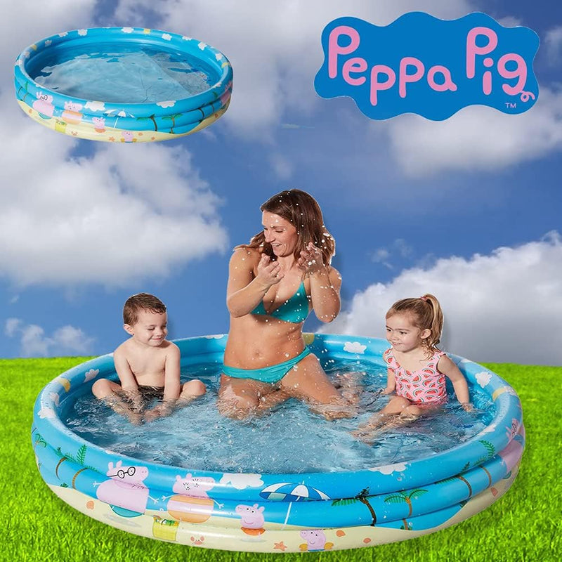 Smart-Planet Planschbecken Peppa Pig aufblasbar - 150 x 25 cm - 3-Ring-Pool Peppa Wutz - Kinderpool