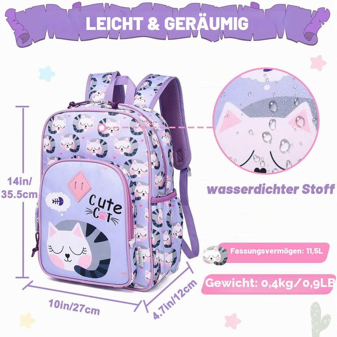 VASCHY Leichter Rucksack für Jungen und Mädchen, 11,5 l, wasserabweisend, mit reflektierendem Brustg