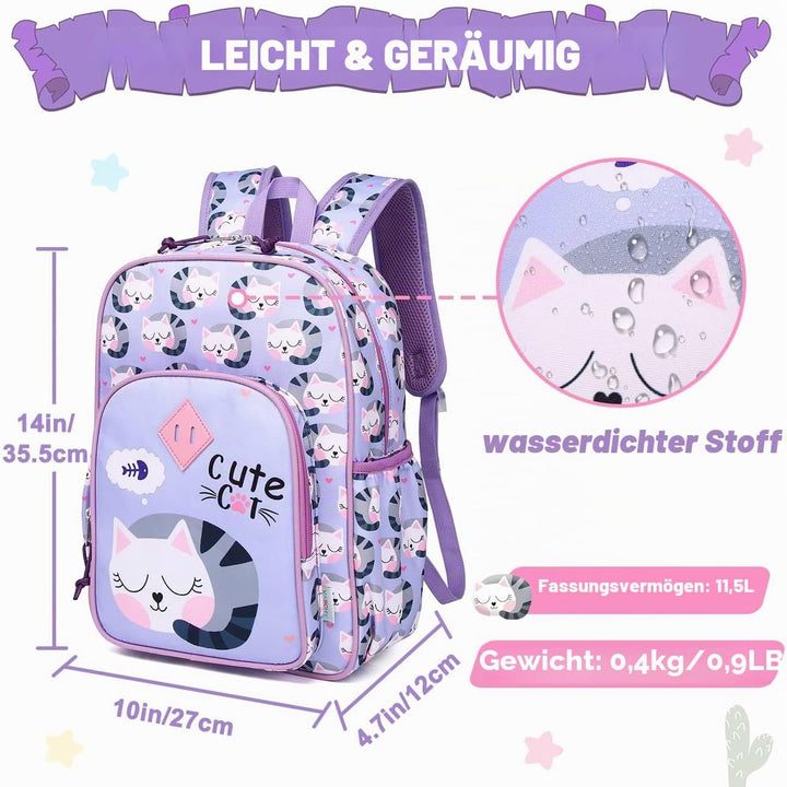 VASCHY Leichter Rucksack für Jungen und Mädchen, 11,5 l, wasserabweisend, mit reflektierendem Brustg