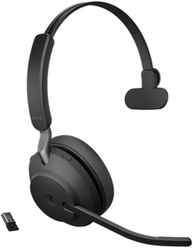 Jabra Evolve2 65 Wireless PC Headset & Evolve2 65 Wireless Headset – Noise Cancelling Microsoft Team