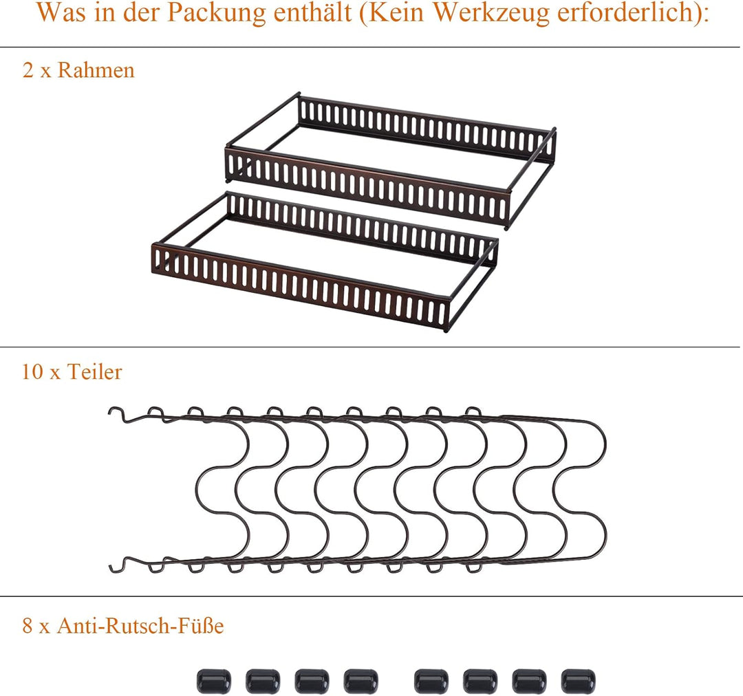 Toplife Verstellbarer Topfhalter, Aufbewahrung, Deckel, Topf mit 10 Fächern, Halterung aus Metall, A