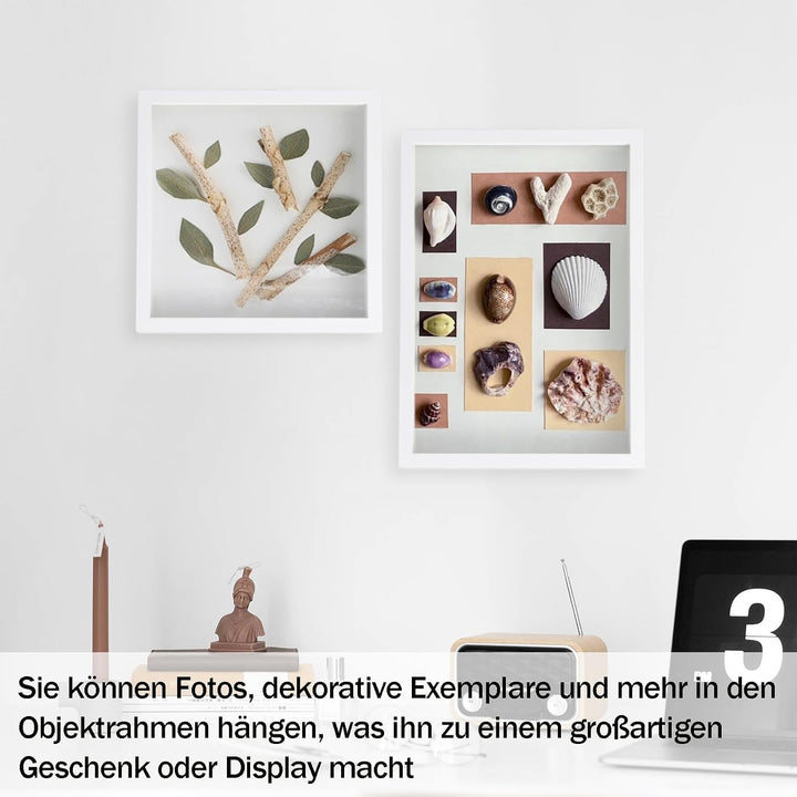 Bilderrahmen zum Befüllen, Objektrahmen Tiefer 3 cm, Tiefer Bilderrahmen zum Befüllen 30 x 30 cm, mi