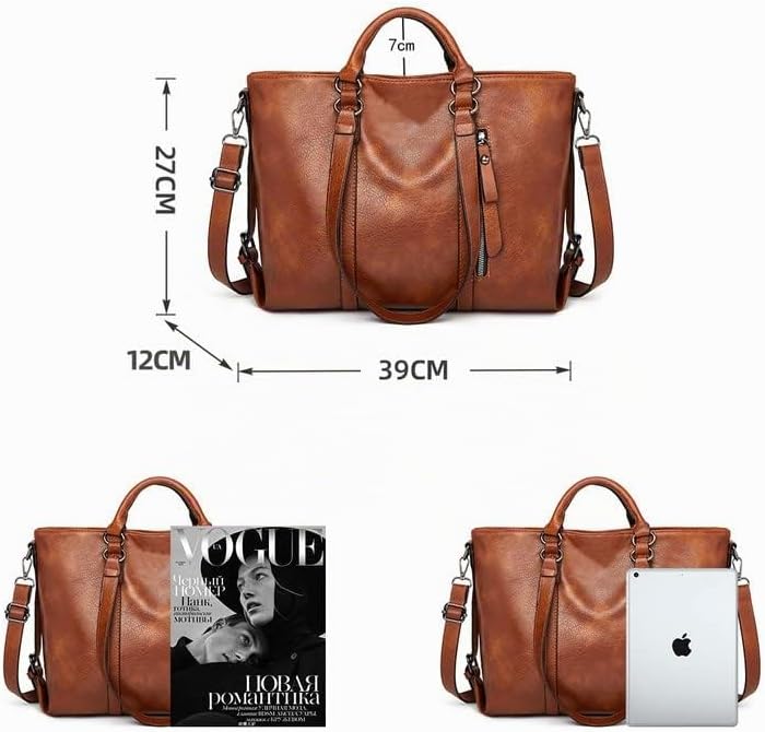 Coolives Damentasche Damen Henkeltasche mit Schultergurt aus PU-Leder Vintage Handtasche Retro Tasch