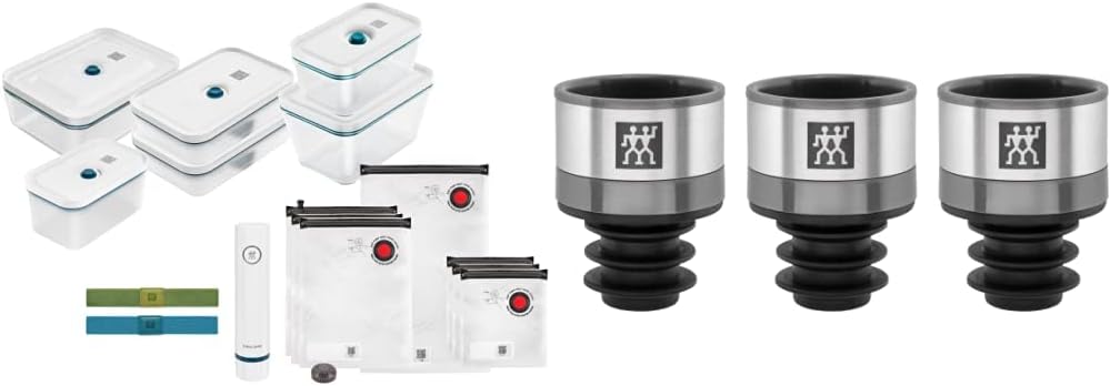 ZWILLING Fresh & Save Vakuum Starterset, Glas, 16-tlg., La Mer Weiss & Fresh & Save Vakuum Weinversc