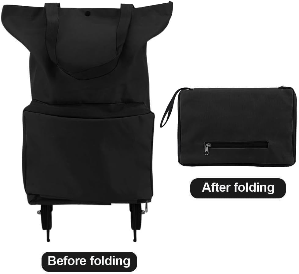 Einkaufstasche, 2 in 1 Einkaufstasche mit Rollen Faltbar, Faltbare Einkaufstrolley Tasche, Multifunk